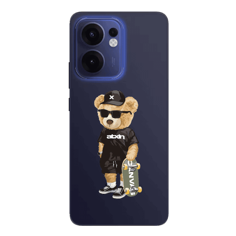 Oppo Reno13 FS Bear with glasses Transparent Silicone TPU Θήκη